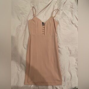 Blush Pink Spaghetti Strap Bodycon Mini Dress